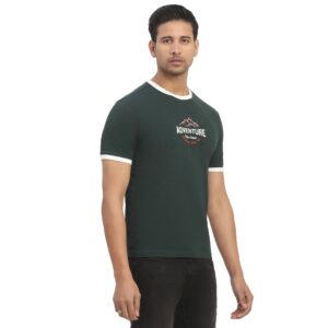 Copy of Contrast Rib Textured T-Shirt_emerald green_2