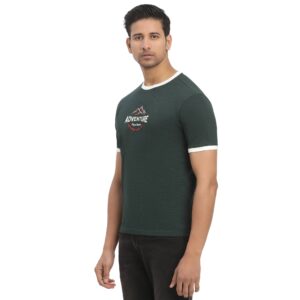 Copy of Contrast Rib Textured T-Shirt_emerald green_3