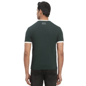 Copy of Contrast Rib Textured T-Shirt_emerald green_4