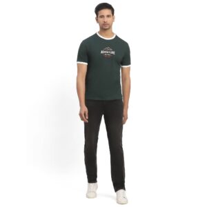 Copy of Contrast Rib Textured T-Shirt_emerald green_5