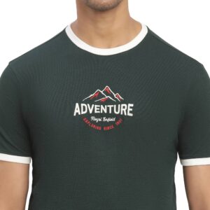 Copy of Contrast Rib Textured T-Shirt_emerald green_6