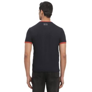 Copy of Contrast Rib Textured T-Shirt_navy_4