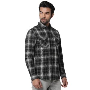 Copy of Heavy Herringbone Plaid Shirt_black_2