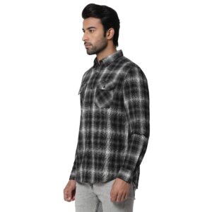 Copy of Heavy Herringbone Plaid Shirt_black_3
