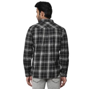 Copy of Heavy Herringbone Plaid Shirt_black_4