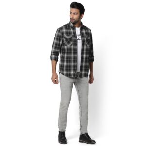 Copy of Heavy Herringbone Plaid Shirt_black_5