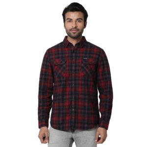Copy of Heavy Herringbone Plaid Shirt_red_1