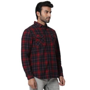 Copy of Heavy Herringbone Plaid Shirt_red_2