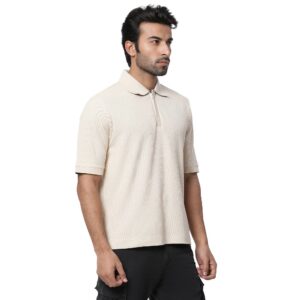 Copy of Textured Relax Fit Polo_ecru-2