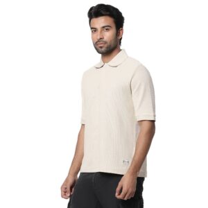 Copy of Textured Relax Fit Polo_ecru-3
