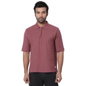 Copy of Textured Relax Fit Polo_old rose-1