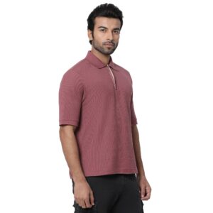 Copy of Textured Relax Fit Polo_old rose-2