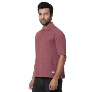Copy of Textured Relax Fit Polo_old rose-3