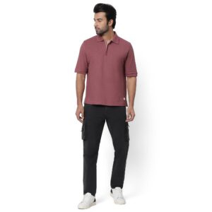 Copy of Textured Relax Fit Polo_old rose-5